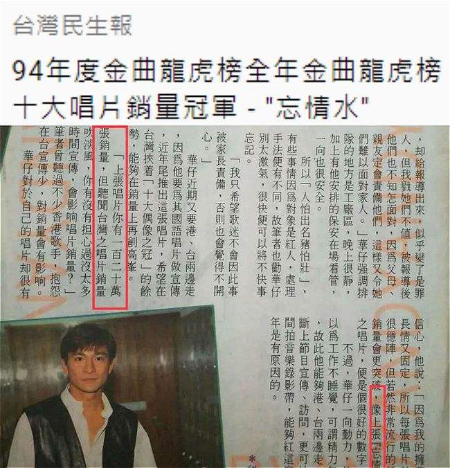 1995-台湾民生报-94年度金曲龙虎榜全年金曲龙虎榜 十大唱片销量冠军 - 